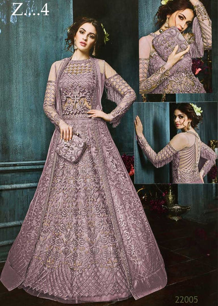 22003-A LILAC EMBROIDERED INDIAN BRIDAL WEDDING LEHENGA - Asian Party Wear