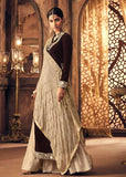 BROWN INDIAN DESIGNER FALKEN VELVET SUIT ( 2-3 weeks delivery ) - Asian Party Wear