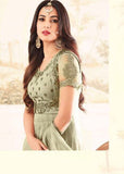 4602-A NILE GREEN MAISHA ZARI DESIGNER WEDDING WEAR LEHENGA STYLE DRESS - Asian Party Wear