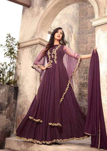 5204 PURPLE MAISHA ZUAAN WEDDING WEAR GOWN - Asian Party Wear