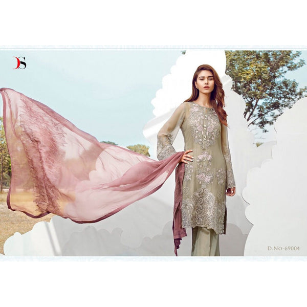 MOUSE COLOUR PAKISTANI STYLE SALWAR KAMEEZ - Asian Party Wear