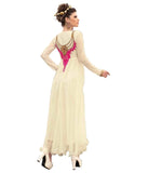 WHITE 21016 ANGEL PARTY WEAR GEORGETTE GOWN with free Legging - Asian Party Wear