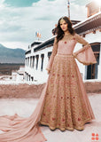 Peach Pink Long Party Dress - Asian Party Wear