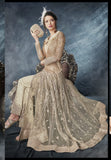 BEIGE ZOYA HEAVY EMBROIDERED BRIDAL GOWN - Asian Party Wear