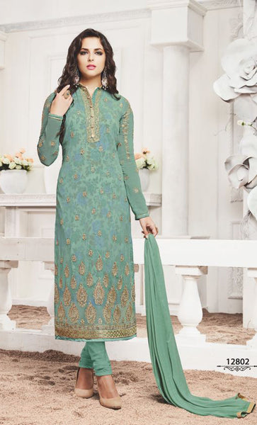 Green Pakistani Suit Designer Outfit - Asian Party Wear