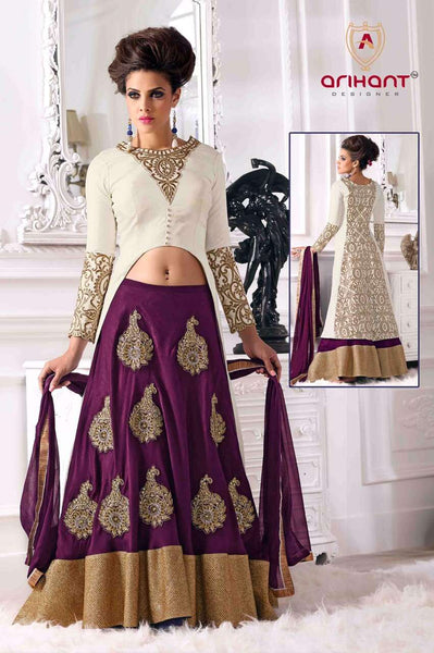 A0001 Purple Arihant Wedding wear Lengha Dress - Asian Party Wear