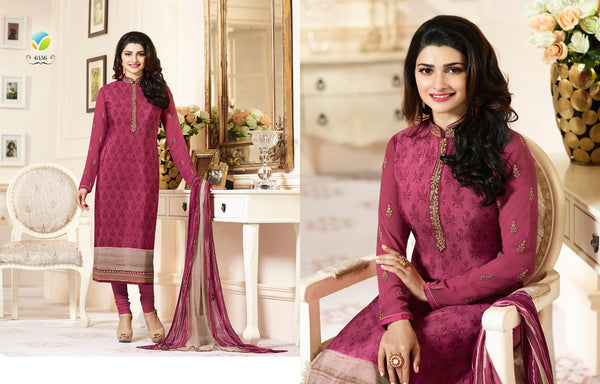 Hot Pink Royal Kaseesh Crepe Silkina Designer Salwar Suit - Asian Party Wear