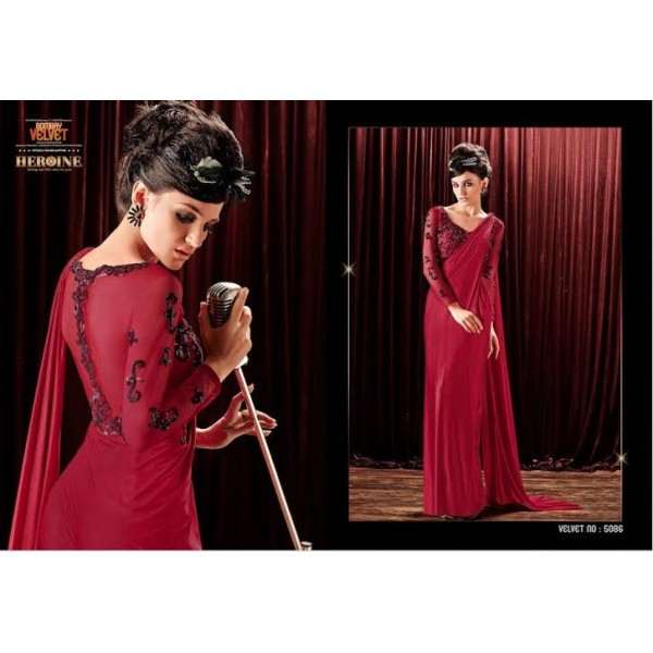 AHR5086 Dark Pink Stunning New Anushka Sharma Bombay Velvet Gown Anarkali Dresses - Asian Party Wear