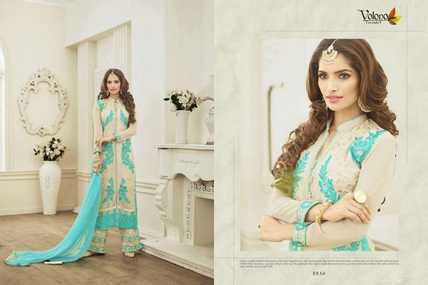 Beige Salwar Kameez UK - Volono Trendz Pari Suit - Asian Party Wear