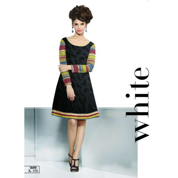 Black ETHEREAL PASHMINA Winter Wear Indian Design Kurti - Asian Party Wear
