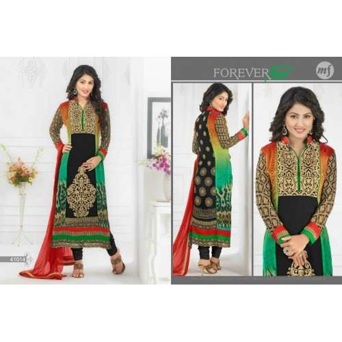 Black HEENARI PARTY WEAR GEORGETTE SHALWAR SUIT - Asian Party Wear
