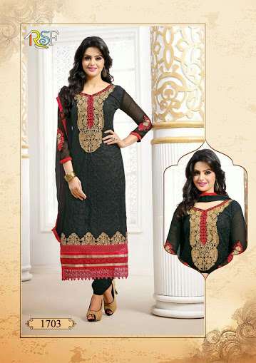 Black Tamanna 2 Georgette Long Length Salwar Kameez - Asian Party Wear