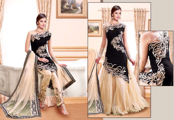 Black Z PLUS DETAILED EMBROIDERED WEDDING WEAR LENGHAS - Asian Party Wear