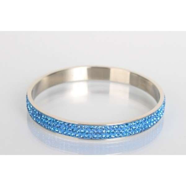 BLUE CRYSTAL SHAMBALLA BANGLE - Asian Party Wear