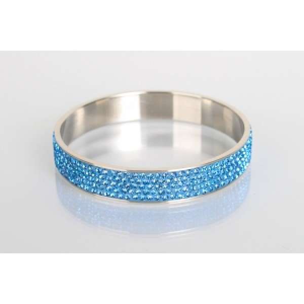 BLUE CRYSTAL SHAMBALLA BANGLE - Asian Party Wear