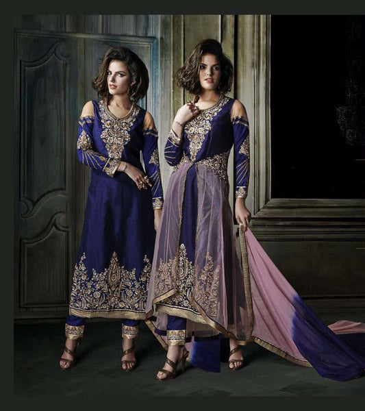 Blue Khwaab Aura wedding Salwar Kameez Suit (KH-8007) - Asian Party Wear
