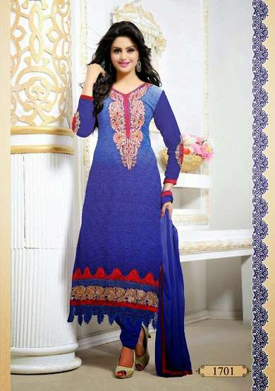 Blue Tamanna 2 Georgette Long Length Salwar Kameez - Asian Party Wear