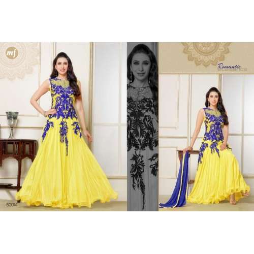 Yellow Indian Prom Dress Fancy Party Suit - Asian Party Wear