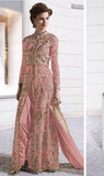 Z-12003B ROSE TAN PINK ZOYA GLITERZ STYLISH WEDDING 4 PIECE SUIT - Asian Party Wear