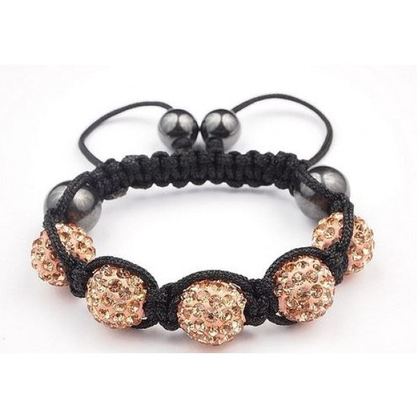 BROWN CHILDREN CRYSTAL BALL BRACELET - Asian Party Wear