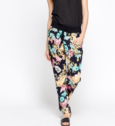 Stunning Contrast Insert Floral Trousers - Asian Party Wear