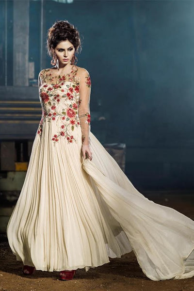 Cream Bela Designer Wedding Style Suit - Asian Party Wear