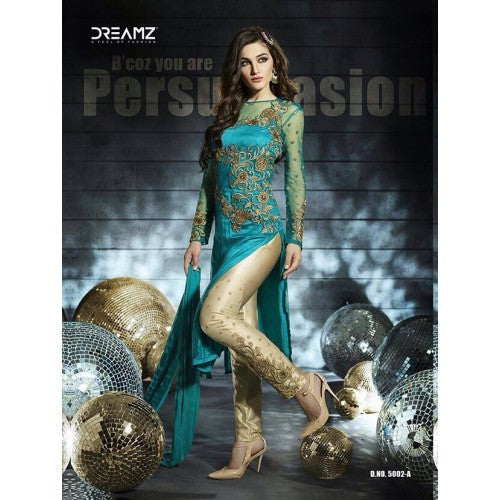 D5002-A Blue Dreamz Designer Dress - Asian Party Wear