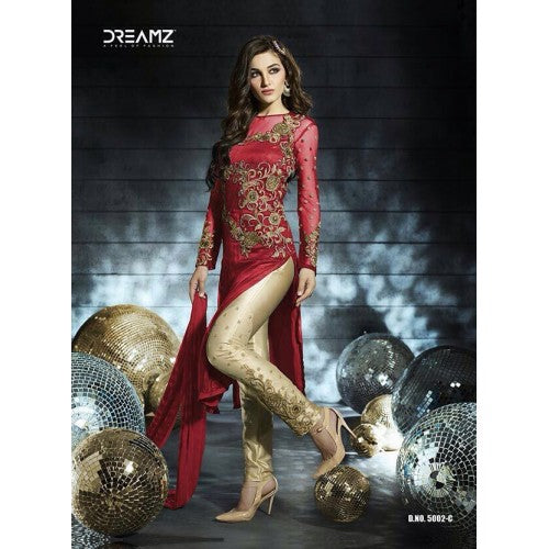 D5002-C Red Dreamz Designer Dress - Asian Party Wear