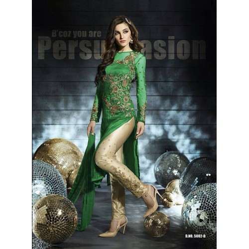 D5002-D Green Flash Dreamz Designer Dress - Asian Party Wear
