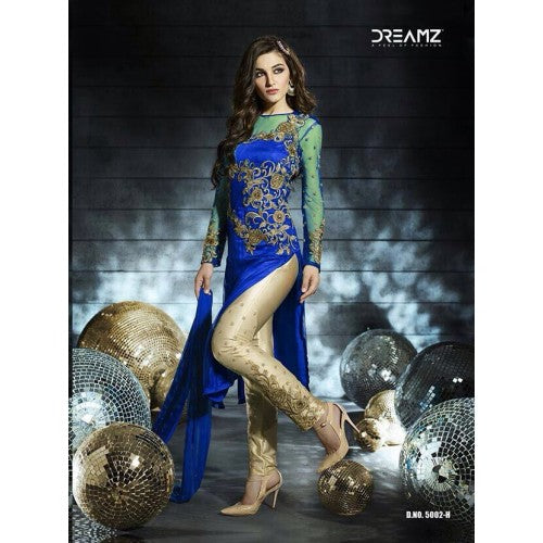 D5002-H Blue Dreamz Designer Dress - Asian Party Wear