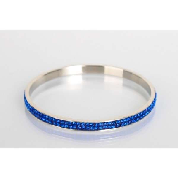 DARK BLUE CRYSTAL SHAMBALLA BANGLE - Asian Party Wear
