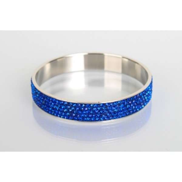 DARK BLUE CRYSTAL SHAMBALLA BANGLE - Asian Party Wear
