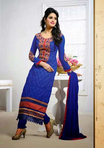 Dark Blue Tamanna 2 Georgette Long Length Salwar Kameez - Asian Party Wear