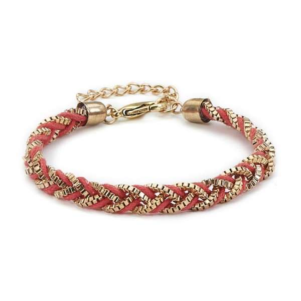 Designer Inspired Coral And Gold Bracelet - Asian Party Wear