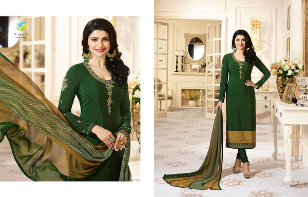 Dark Green Royal Kaseesh Crepe Silkina Designer Salwar Suit - Asian Party Wear