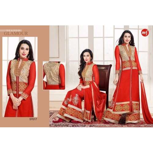 Red Palazzo Indian Designer Dress Party Suit - Asian Party Wear