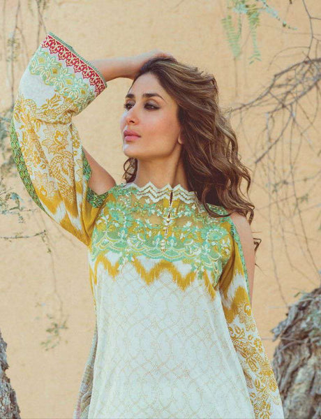 FM08 KAREENA KAPOOR STYLISH SPRING SUMMER LAWN SUIT - Asian Party Wear