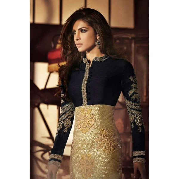 Gold and Black Priyanka Chopra HEROINE Designer Dress - Asian Party Wear