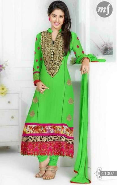 Green Heena Khan Salwar Churidaar Suit - Asian Party Wear