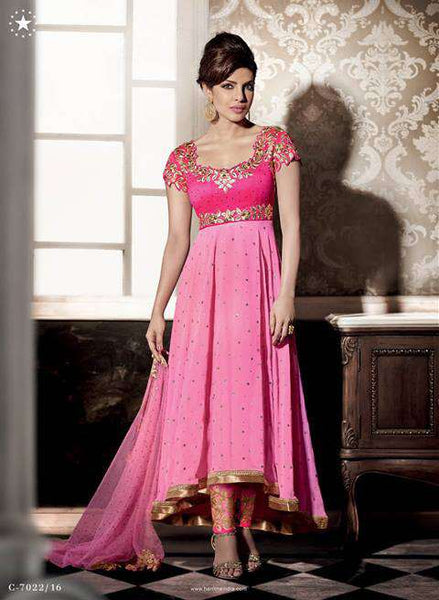 ZHR5123 PINK HEROINE PRIYANKA CHOPRA STYLISH DRESS - Asian Party Wear
