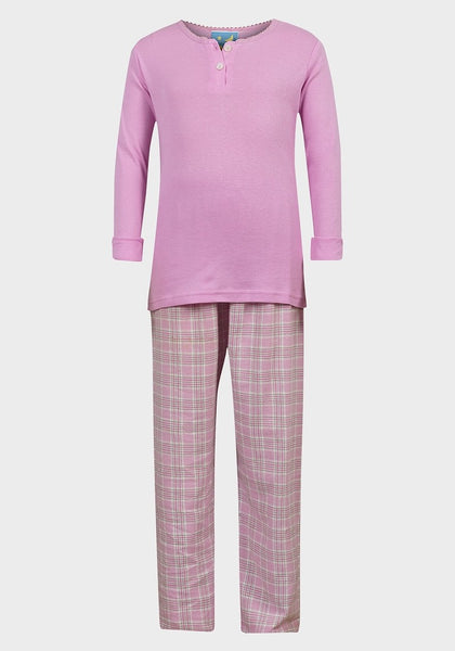Girls Lilac Long Sleeves Cotton Pyjama - Asian Party Wear