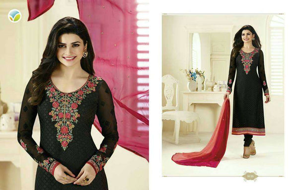 K3122 BLACK KASEESH PRACHI MAGICAL BRASSO SUIT - Asian Party Wear
