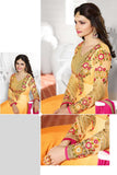 K3932 ORANGE AND PINK KASEESH DESIGNER ANARKALI SUIT - Asian Party Wear