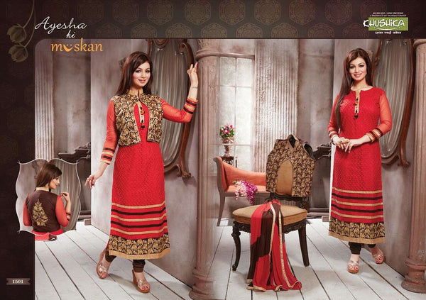 KH1501 RED AYESHA TAKIA MUSKAN SALWAR KAMEEZ SUIT - Asian Party Wear