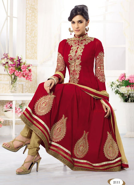 Kriti Senon New Red Designer Anarkali Suit - Asian Party Wear