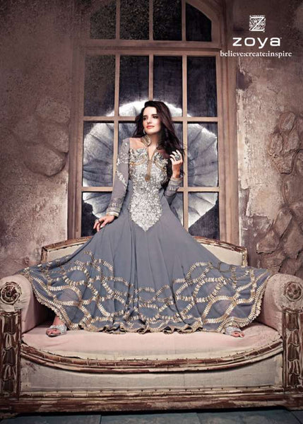 LILAC GRAY ZOYA SAPPHIRE WEDDING WEAR DESIGNER DRESS - Asian Party Wear