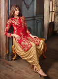 3205 RED AND GOLD MAISHA LAVISH 2 PARTY WEAR SUIT - Asian Party Wear