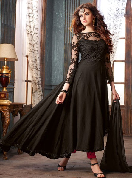 3206 BLACK AND RED MAISHA LAVISH 2 PARTY WEAR SUIT - Asian Party Wear