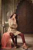 3501 GOLD AND MAROON MAISHA MASKEEN ASTER PARTY WEAR SUIT - Asian Party Wear