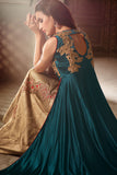3502 GREEN AND GOLD MAISHA MASKEEN ASTER PARTY WEAR SUIT - Asian Party Wear